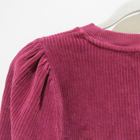 SEZANE Josie Sweatshirt Top Plum Corduroy Size Small Boho Romantic Cottage Trad - Picture 12 of 15
